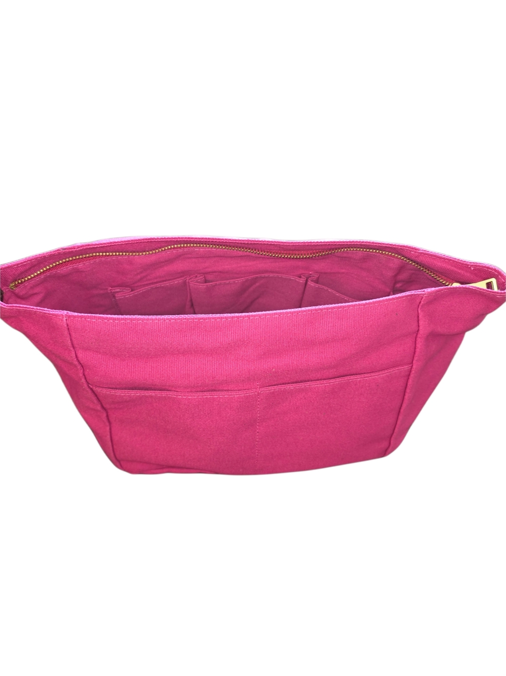 Portland Leather - Brand New Large Pink Canvas Purse/Tote Organizer with Zipper